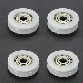 4 шт. U-образный нейлоновый круглый шкив, шарикоподшипник, ролик для дверей, окон, душевые шкивы, ящик 4pcs