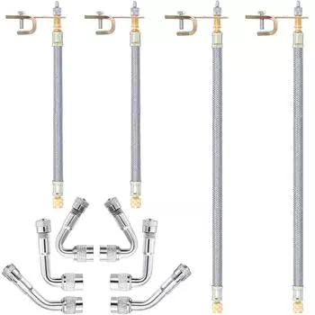 4 шт. удлинители штока клапана 8/12 дюйма, гибкая оплетка из нержавеющей стали, 6 шт., Schrader