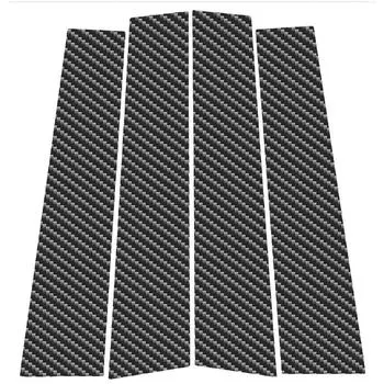 4 шт., углеродное волокно, материал ПК, зеркальный эффект, центральная часть двери, окна, средняя часть стойки, накладка на стойку колонки, подходит для VW Golf Mk5 2003-2009 углеродного волокна черного