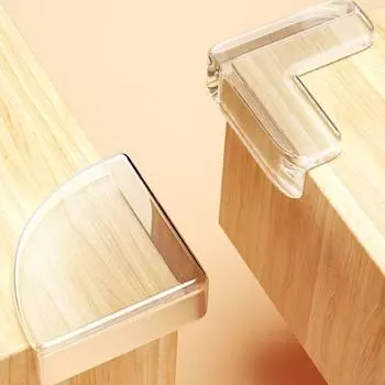 4 шт. угловая защита стола, прозрачная силиконовая защита для детей, L Тип T, тип вентилятора, защитная крышка для детской мебели, товары для дома C