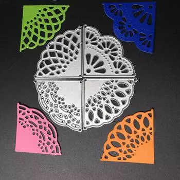 4 шт. угловой кружевной вырез DIY скрапбукинг бумага ремесло тиснение нож форма лезвие штамп серебряный