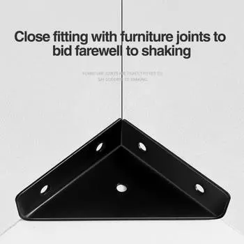 4 шт. угловые соединители со складками под углом 90 градусов, нержавеющие, устойчивые к коррозии угловые скобы с угловыми скобами, крепежные детали Large чёрный