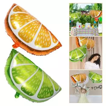 4 шт. Украшение лимона, апельсина, воздушный шар для детской вечеринки с ананасом и фруктами, алюминиевые пленочные шары 66.00X42.00X0.10CM