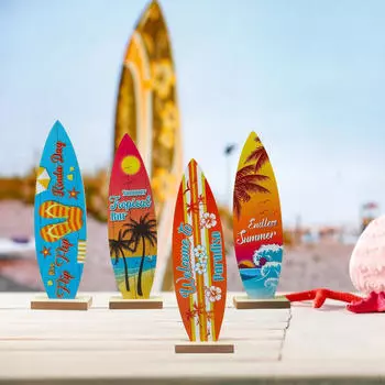 4 шт. Украшение стола в виде доски для серфинга Знак «Добро пожаловать в рай» Тропический бар Скульптурный декор Пляж