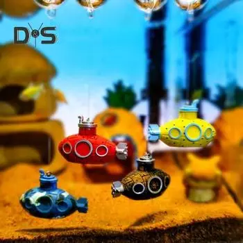 4 шт. украшения для аквариума, плавающие украшения для аквариума, декор для аквариума, мультяшная форма подводной лодки, аксессуар для аквариума 4pcs