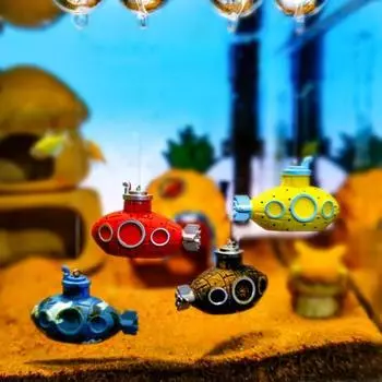 4 шт. украшения для аквариума, плавающие украшения для аквариума, декор для аквариума, мультяшная форма подводной лодки, аксессуар для аквариума 4pcs