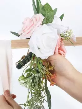 4 шт. украшения для прохода цветами искусственный эвкалипт искусственные цветы цветы на спинку стула для свадьбы цветы на скамью цветы на спинку стула домашние цветочные украшения оранжевый