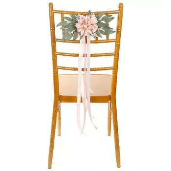 4 шт. Украшения для свадебных стульев Украшения для прохода Искусственные цветы для свадебной церемонии Декор для стульев для вечеринки с искусственными цветами для декора вечеринки 4 Pcs белый