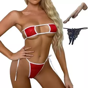 4 шт. Ультра-ультра-микро большой экстремальный бразильский костюм для косплея старшей сестры, стринги для глаз, сексуальные до колена, в комплекте красный x [OLYOLY], тонкий, маленький, бикини,