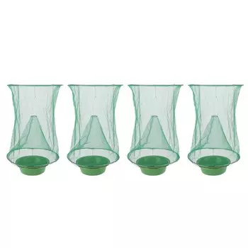 4 шт. уличная ловушка для мух многоразовая подвесная сетка для мух с поддоном для приманки для сада, фермы, сада