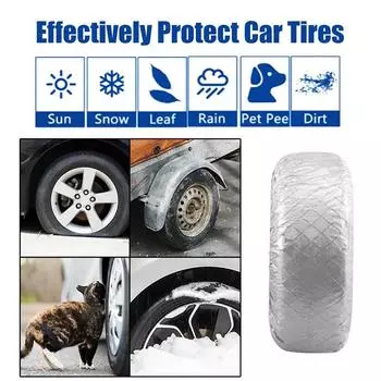 4 шт. универсальная защита колес для автофургона, грузовика, кемпинга, прицепа, сумка для хранения шин на открытом воздухе, солнцезащитные чехлы для автомобильных шин 27-29 дюймов серебряный