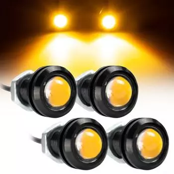 4 шт., универсальное освещение передней решетки 12 В, янтарный мощный светодиод Eagle Eye DRL, автомобильная противотуманная лампа, задний резервный парковочный боковой сигнальный фонарь жёлтый