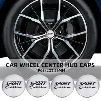4 шт. универсальные 60 мм колпачки ступицы колеса SPORT EDITION для автомобильных дисков, пылезащитные колпачки, эмблема 56 мм, аксессуары для автостилинга серебряный