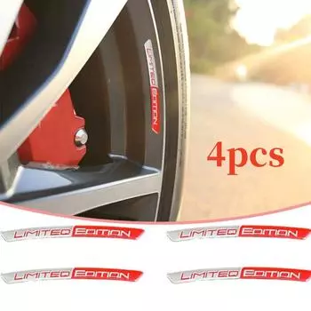 4 шт. универсальные алюминиевые литые автомобильные ступицы колес ограниченного выпуска эмблемы наклейки на обод шины декоративные полосы внешние аксессуары для автомобиля