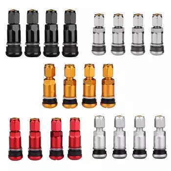 4 шт. универсальные автомобильные бескамерные колпачки для вентилей шин из алюминиевого сплава для велосипедных шин, колпачки для вентилей шин, круглая крышка для колес чёрный