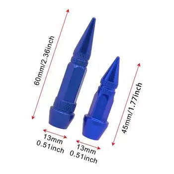 4 шт. универсальные автомобильные винты с пулевидной головкой, колпачки клапанов, персонализированные модификации, заостренные наконечники клапанов для шин велосипедов и мотоциклов