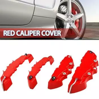 4 шт., универсальный 3D-стиль, красный передний и задний автомобильный суппорт дискового тормоза, аксессуары