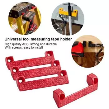 4 шт. Универсальный держатель для инструментов с зажимом и винтами, прочная многофункциональная рулетка, маркер для очков, дома, гаража, вешалка для инструментов, стойка для хранения чёрный