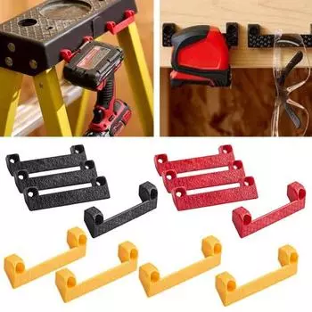 4 шт. Универсальный держатель для инструментов с зажимом и винтами, прочная многофункциональная рулетка, маркер для очков, дома, гаража, вешалка для инструментов, стойка для хранения чёрный