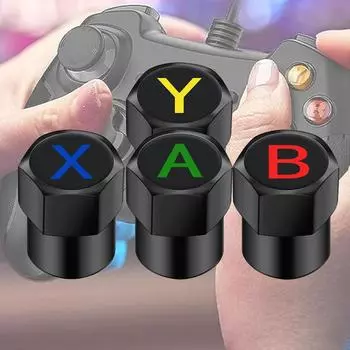 4 шт. универсальный игровой дизайн, колпачки для воздушных клапанов на колесах, наклейки на ствол автомобиля, автомобильные аксессуары, Стайлинг автомобиля, Декор, подарок для геймеров A