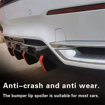 4 шт. Универсальный сплиттер заднего бампера автомобиля, молдинг, накладка, акульи плавники, черно-красный