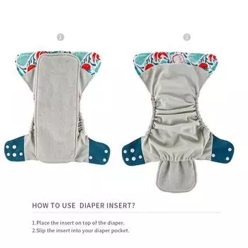 4 шт./упак. детские тканевые подгузники моющиеся многоразовые карманные тканевые подгузники быстросохнущие дышащие водонепроницаемые ES061-SD03 серый