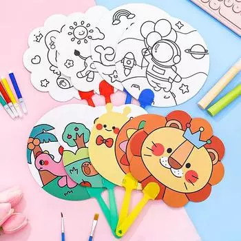 4 шт./упак. мультфильм DIY день рождения акварель ручка детский сад призы детские подарки летние игрушки вентилятор граффити живопись