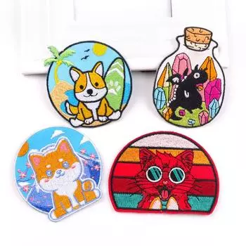 4 шт./упак. плавкая нашивка с вышивкой, гладильная нашивка для одежды, термоклеевые нашивки для курток, джинсов, рюкзак, гладильная нашивка для шитья