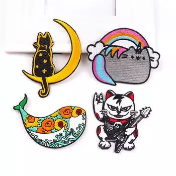 4 шт./упак. плавкая нашивка с вышивкой, гладильная нашивка для одежды, термоклеевые нашивки для курток, джинсов, рюкзак, гладильная нашивка для шитья