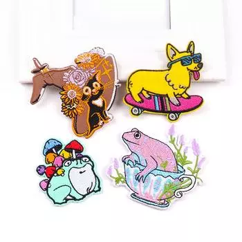 4 шт./упак. плавкая нашивка с вышивкой, гладильная нашивка для одежды, термоклеевые нашивки для курток, джинсов, рюкзак, гладильная нашивка для шитья