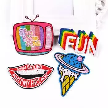 4 шт./упак. плавкая нашивка с вышивкой, гладильная нашивка для одежды, термоклеевые нашивки для курток, джинсов, рюкзак, гладильная нашивка для шитья