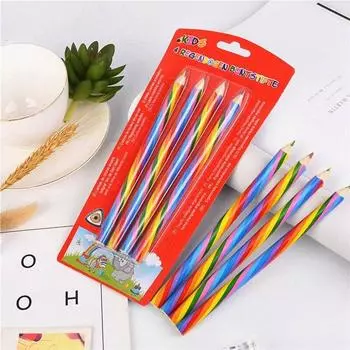 4 шт./упак. радужные карандаши, цветные карандаши, набор для рисования граффити, школьные принадлежности WBL
