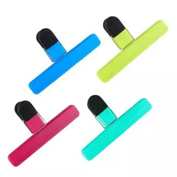 4 шт. уплотнительные зажимы для хранения продуктов питания, пластиковые герметичные зажимы для пакетов, прочная ручка для закусок, кофе, овощей, фруктов Large