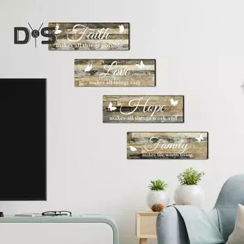 4 шт., устойчивые к царапинам наклейки, экологически чистые наклейки премиум-класса для семьи и любви на стену коричневый