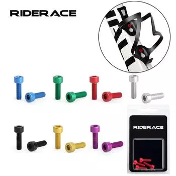 4 шт. Винты для крепления флягодержателя велосипеда M5*15 мм, цветные алюминиевые винты с шестигранной головкой, винты для крепления флягодержателя велосипеда, аксессуары для велосипедистов, 7 цветов чёрный