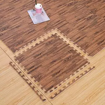 4 шт. Водонепроницаемый коврик-пазл с рисунком под дерево, напольный коврик из вспененного ЭВА, коврик-пазл из вспененного материала для гостиной серый