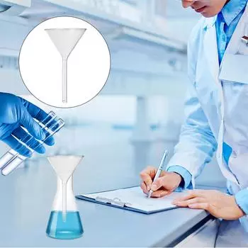 4 шт. Воронка стеклянная лабораторная посуда термостойкий инструмент треугольное заполнение короткое горлышко лабораторное оборудование круглые бутылки для воды прозрачные