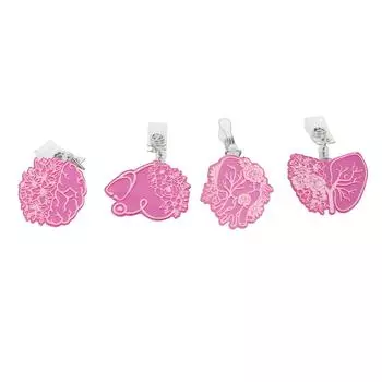 4 шт. Выдвижная катушка для бейджа с акриловым зеркалом и цветочным узором, инновационный декоративный идентификатор