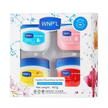 4 шт. в 1 коробке WNP L Lip Therapy 100% чистый вазелиновый бальзам для губ, длительный увлажняющий, мягкий и гладкий уход за губами