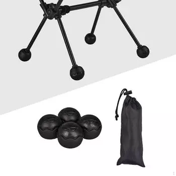 4 шт. в упаковке для стульев для кемпинга, сменные аксессуары для складывания мячей чёрный