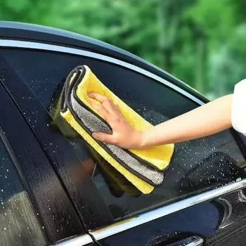 4 шт. в упаковке из микрофибры для сушки автомобиля, салфетка с двойной петлей для чистки автомобиля, ультраабсорбирующее, не царапающееся полотенце для ухода за автомобилем, для грузовиков, внедорожников, автофургонов, мотоциклов жёлтый/серый