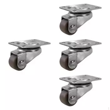 4 шт. в упаковке, маленькие 047-дюймовые рулевые ролики для мебели и верстаков коричневый