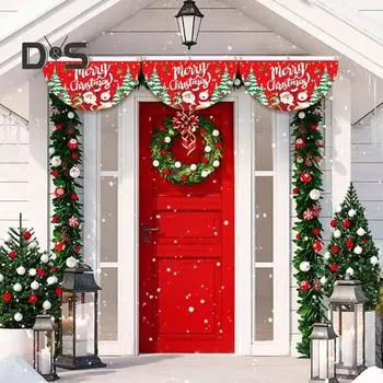 4 шт. в упаковке, рождественские флажки-веера, Счастливого Рождества, Санта, приветственный баннер, украшение для вечеринки, украшение для дома, сада, окна 4pcs