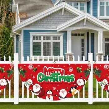 4 шт. в упаковке, рождественские флажки-веера, Счастливого Рождества, Санта, приветственный баннер, украшение для вечеринки, украшение для дома, сада, окна 4pcs