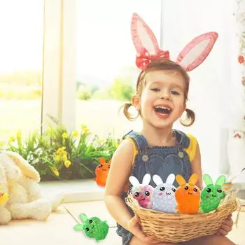 4 шт. в упаковке Squi-shy пасхальный кролик мячики для снятия стресса, мячики для снятия стресса, наполненные водными шариками для релаксации, подарки на пасхальную вечеринку, наполнители для пасхальной корзины 30 мл One Size