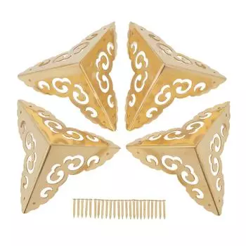 4 шт. в упаковке защитный уголок для мебели, деревянный край стола, подарочная коробка для ювелирных изделий, набор защитных уголков для шкафа, латунь