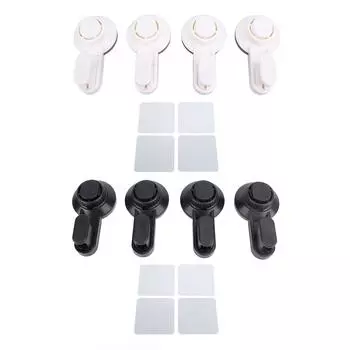 4 шт. вакуумный держатель для крючков с присоской мощный водонепроницаемый без перфорации экономящий место присоска для душа крючок для G White