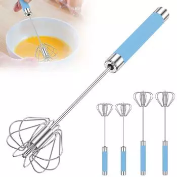 4 шт. венчик для яиц из нержавеющей стали, венчик для взбивания яиц, ручной толкатель, венчик с ручкой, нержавеющий ручной венчик, полуавтоматический миксер для яиц, кухонный инструмент 4 Pcs красный