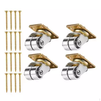 4 шт. вертикальное пианино с возможностью вращения, включая винты, поворотный универсальный ролик для книжных полок серебряный