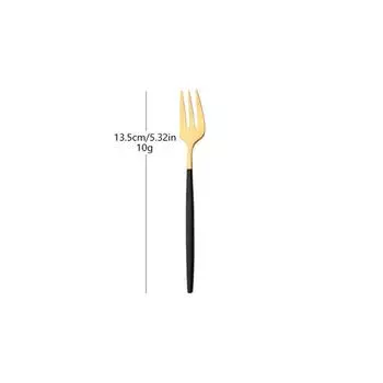 4 шт. вилки для чая из нержавеющей стали, черные, золотые, вилки для торта, закуски, салата, кофе, вилки для фруктов, зеркальные столовые приборы, набор кухонной утвари серебряный